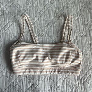 White and Brown Striped Lululemon Sports Bra- Women’s Size 6